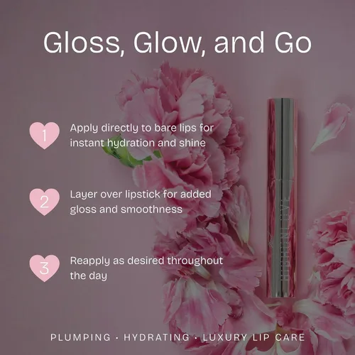 Miniatura 4 de Brillo de labios transparente, fórmula hidratante con un acabado de alto brillo, para usar solo o en la parte superior de color, vegano y libre