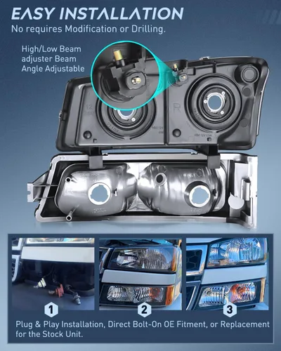 Miniatura 7 de Faros delanteros Nilight Silverado 2003-2006