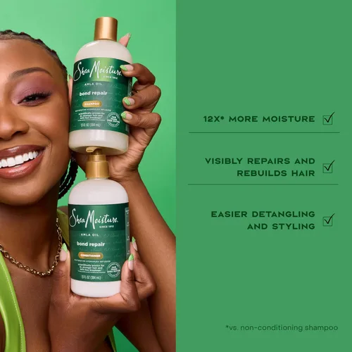 Miniatura 6 de Shea Moisture Acondicionador de reparación de bonos, el aceite Amla fortalece y repara los lazos del cabello con tecnología Hydroplex y aceite Amla