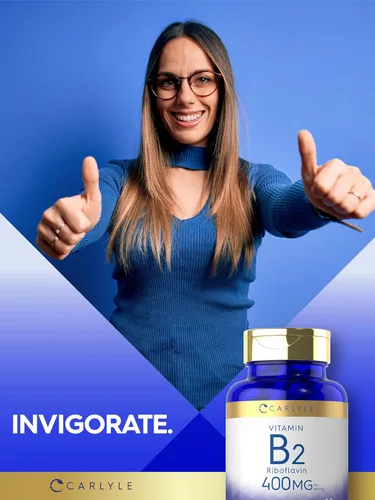 Miniatura 7 de Carlyle Vitamina B-2 400 mg 180 unidades Suplemento sin OMG, sin gluten Riboflavina B2