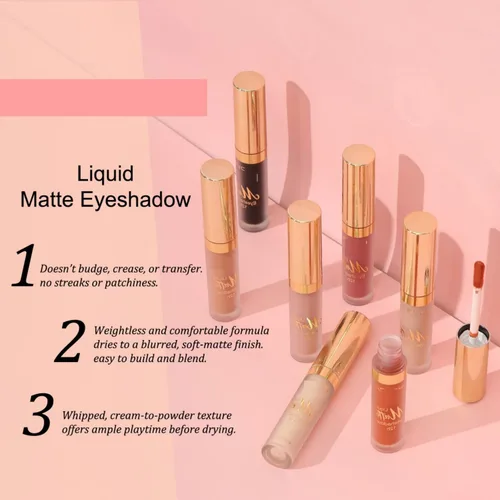Miniatura 7 de Sombra de ojos líquida mate, 8 colores, sombra de ojos cremosa, suave y cremosa, de larga duración e impermeable, ligera sombra de ojos crema