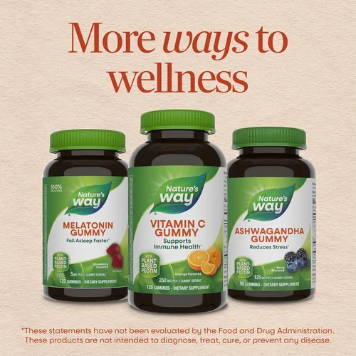 Miniatura 8 de Nature's Way - Gomitas de vitamina C para apoyo inmunológico*, sabor a naranja, 250 mg, 120 gomitas