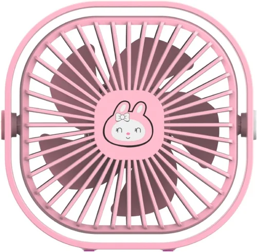 Miniatura 3 de Ventilador de escritorio portátil, ventilador pequeño inalámbrico recargable por USB de alta capacidad con rotación de 360°, ventilador personal Azul