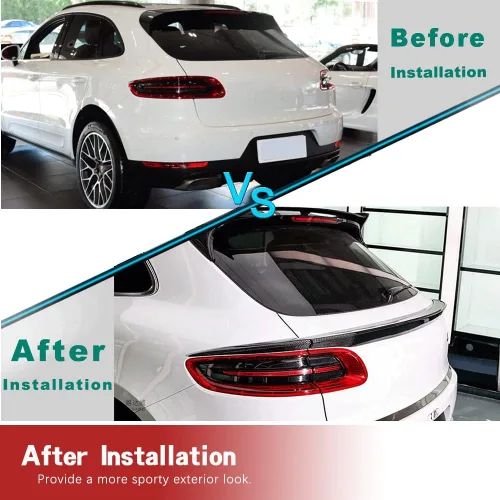 Miniatura 2 de Macan - Alerón medio de fibra de carbono para maletero trasero para Porsche Macan SUV 4 puertas 2014-2017 alerón de borde superior de ventana media