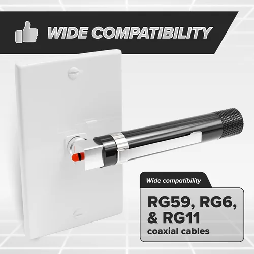 Miniatura 3 de Probador de continuidad de bolsillo coaxial (coaxial) (trazador) con tóner de voltaje (sonido) y paquete de conectores de barril, para prueba