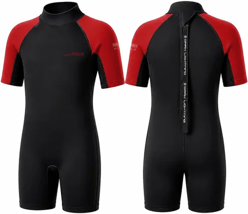 Miniatura 11 de Dark Lightning - Traje de neopreno térmico para niños de 3/2 mm para niños y niñas, traje de baño térmico de neopreno, traje de baño de una pieza
