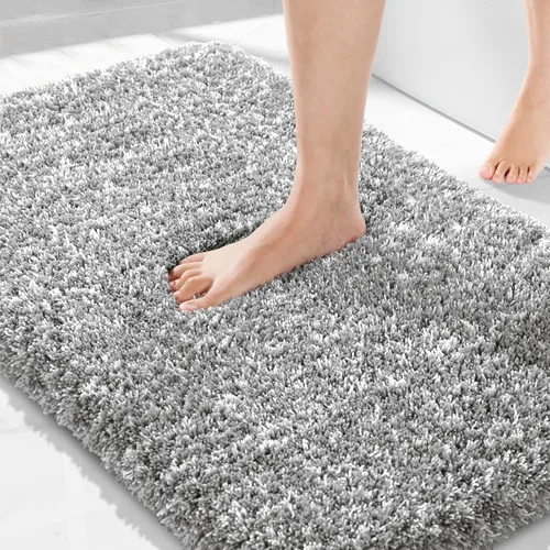 Miniatura 37 de Yimobra Alfombra de baño de felpa esponjosa, súper lanuda suave, cómoda, antideslizante, absorbente de agua, alfombra de baño de microfibra que se
