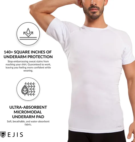Miniatura 3 de Ejis Sudor Defense Undershirt Cuello Redondo A Prueba de Sudor en las Axilas Micro Modal