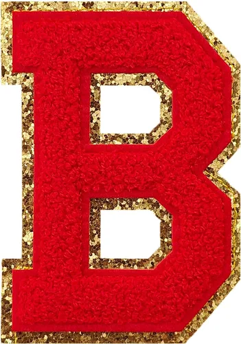 Miniatura 176 de GYGYL - 3 parches de letras deportivas de felpilla con purpurina, parches para planchar de tamaño grande para decoración de disfraces