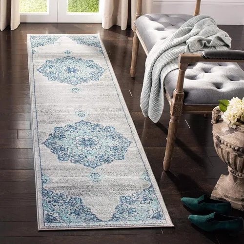 Miniatura 11 de SAFAVIEH Brentwood Collection - Alfombra decorativa de 2 x 4 pies, diseño desgastado de medallón, no desprende pelusa y de fácil cuidado, ideal