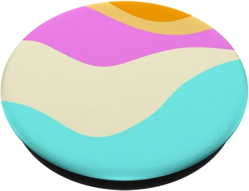 Miniatura 2 de Retro Waves Swirls Pastel Rainbow Wavy Stripes 70s Aesthetic PopSockets Adhesive PopGrip
