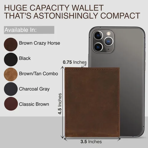 Miniatura 5 de NKPT - Cartera plegable de piel para hombre, alta capacidad RFID, cartera Rfid, talla única