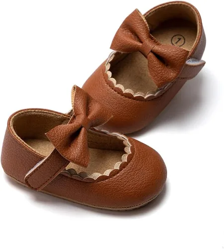 Meckior Zapatos deportivos para bebé y niñas, suela suave, con lazo, princesa, vestido de boda, Mary Jane, planos, para recién nacidos, ligeros,