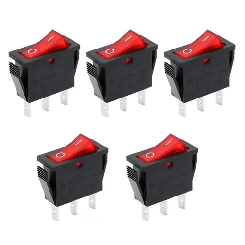 Miniatura 14 de Baomain - Pack de 2 interruptores basculantes duales con luz roja, encendido/apagado DPDT de 6 pines, 16 A/250 V CA, 16 A/125 V CA, listado UR VDE