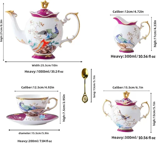 Miniatura 8 de ACMLIFE Juego de taza de té y platillo de porcelana de hueso – Juego de taza de café y platillo de té de porcelana de hueso, juego de taza de té