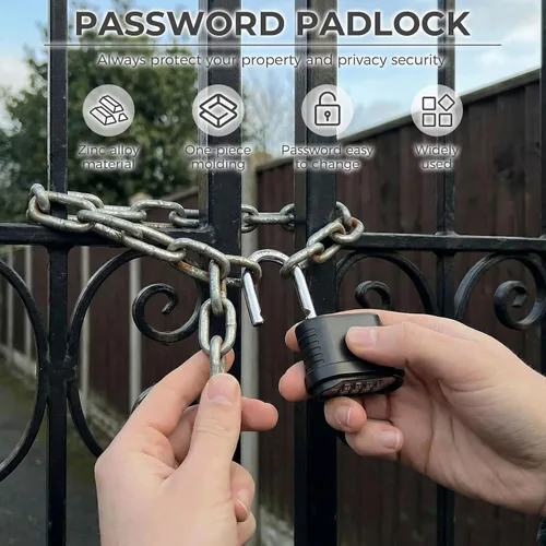 Miniatura 3 de 6 Pack Outdoor Combination Lock Weatherproof, 4 Digit Heavy Duty Combo Lock, Resettable Combination Padlocks for Outdoor Use - Suitable for Gate