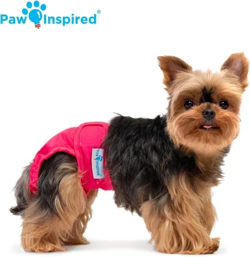 Miniatura 5 de Paw Inspired Pañales lavables para perros (paquete de 3) Pañales de tela reutilizables para perras pequeñas, medianas y grandes