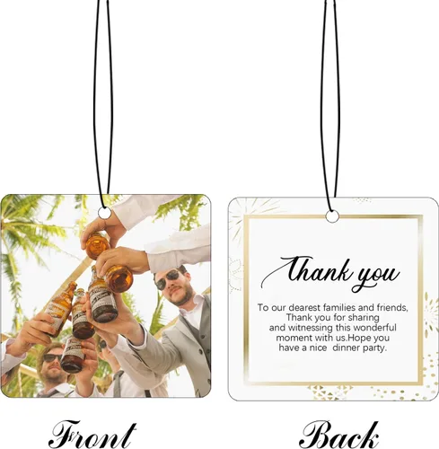Miniatura 2 de Ambientador personalizado para automóvil, 10, 20, 50, 100 unidades, personalizados, de doble cara, con logotipo de texto fotográfico. Regalos