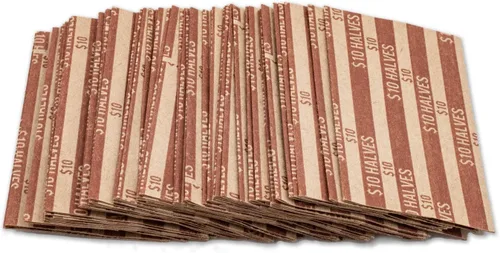 Miniatura 7 de Envoltorios de monedas de medio dólar, 100 envoltorios de monedas a rayas planas