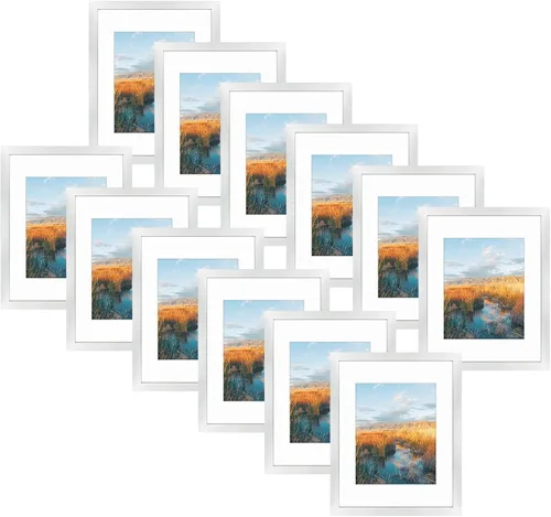 Miniatura 14 de Golden State Art, Portarretratos negro de 11 x 14 pulgadas con paspartú para mostrar fotos de 8 x 10, cristal real (paquete de 2)