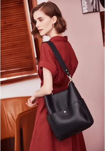 Miniatura 2 de BOSTANTEN - Bolsos de cuero al hombro tipo balde para mujer