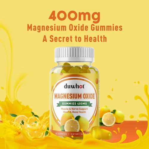 Miniatura 3 de Gomitas de óxido de magnesio de 400 mg, suplemento masticable de óxido de magnesio para adultos y niños, apoyo nervioso, muscular, óseo y cardíaco