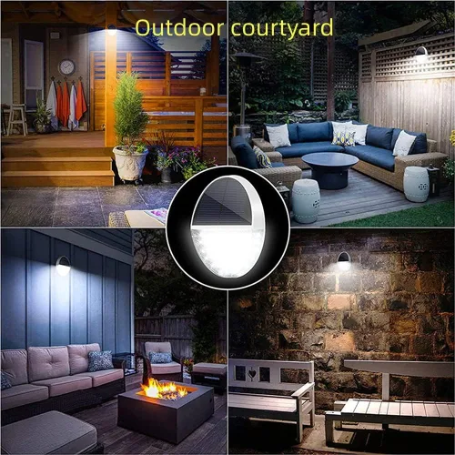 Miniatura 5 de Luz solar al aire libre, luz de inducción automática para microondas, sin cableado IP65, luz de pared impermeable, funciona con energía solar