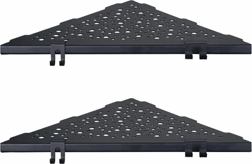 WELLUP Estante de ducha esquinero con 4 ganchos, estantes de baño empotrados de acero inoxidable 304 de 10 pulgadas, instalación sin taladrar para
