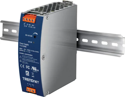 Miniatura 5 de TRENDnet Fuente de alimentación de riel DIN de CA a CC de 150 W, 48 – 56 V CC, 3.12 A CA a CC con función PFC, TI-S12048, capacidad de carga máxima