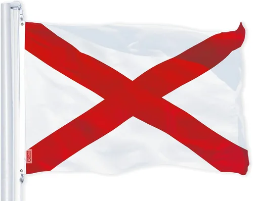 G128 - Bandera del Estado de Alabama | 3 x 5 pies | Serie LiteWeave Pro, impresa en poliéster 150D | Para interior/exterior, colores vibrantes,