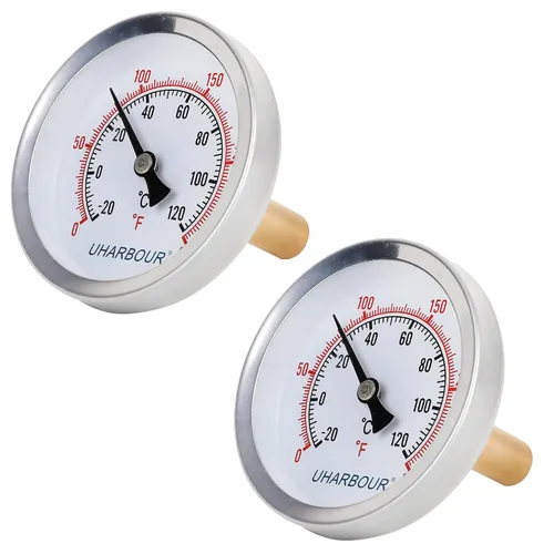 Miniatura 9 de Medidor de temperatura del agua, esfera de 3.0 in totalmente de acero inoxidable, vástago de 6 pulgadas, -40 a 160F, 1/2" NPT montaje trasero