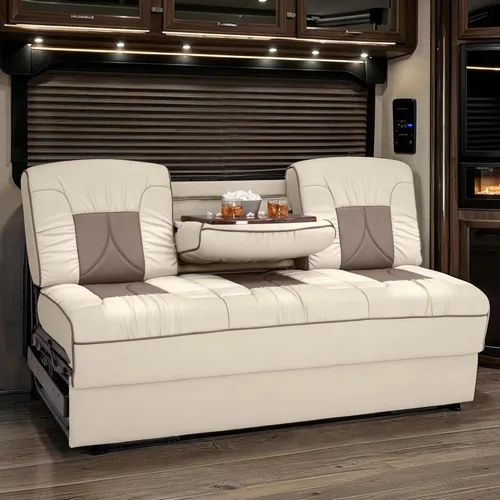Miniatura 14 de De Leon - Sofá cama consola para caravana, 66 pulgadas de ancho, cuero definitivo, color bisque