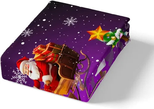 Miniatura 7 de Manfei juego de sábanas de Navidad tamaño completo, juego de ropa de cama con árbol de Navidad en forma de muñeco de nieve para la decoración