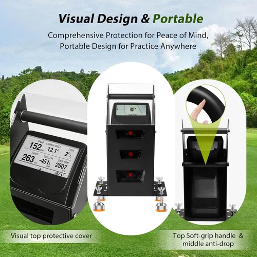 Miniatura 5 de Funda protectora de metal portátil para Bushnell Launch Pro Golf Launch Monitor Simulador, Visual Golf Launch Monitor Shield para Foresight GC3