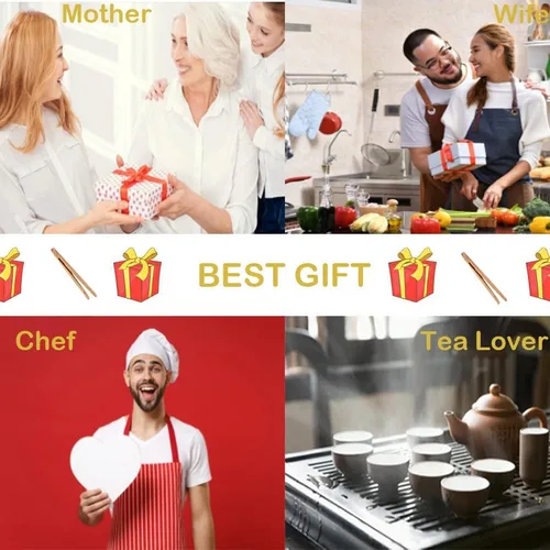 Miniatura 7 de Pinzas de bambú para tostadas, mini pinzas de cocina de madera de 7 pulgadas con diseño antideslizante, ideal para servir alimentos/tostadoras/pan