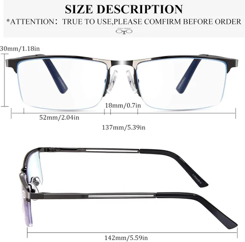 Miniatura 6 de Lcbestbro Gafas de lectura para hombre, 0.5 con bloqueo de luz azul, lentes de lectura para lectores de metal