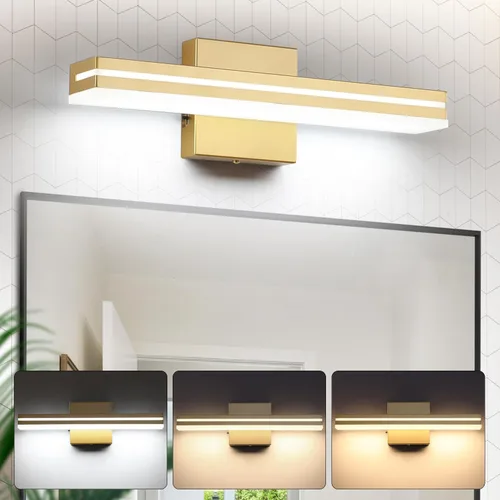 Miniatura 19 de SineRise Barra de Luz LED Moderna para Tocador de Baño de 16 Pulgadas, Accesorios de Iluminación de Pared de Baño Modernos de Acrílico Cromado Sobre