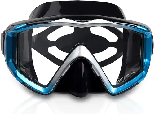 Miniatura 2 de Máscara de buceo Pano 3 para adultos, máscara de esnórquel de vidrio templado, máscara de natación antivaho sin fugas, gafas de natación con Azul