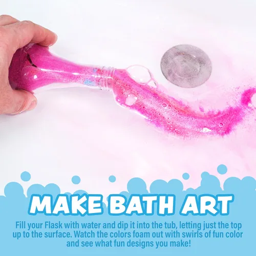 Miniatura 8 de Tub Works® Juguete de baño para niños Bath Bomb Potion™, paquete variado de 6 unidades No tóxico Fizzes, espumas y burbujas con una erupción