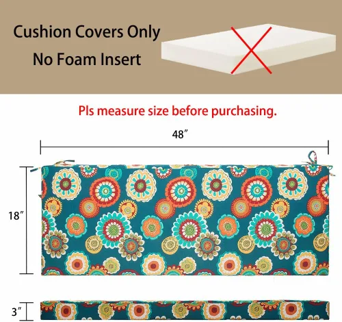 Miniatura 3 de Magpie Fabrics - Funda para cojín de banco de patio 48x18x3 pulgadas, ¡SIN inserto! Funda de repuesto para sofá biplaza al aire libre resistente al