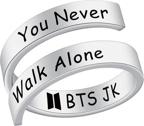 SELOPU Bangtan - Anillo de regalo para niños de Kpop Bangtan para que nunca camines solos te ames a ti mismo Acero inoxidable Genérico