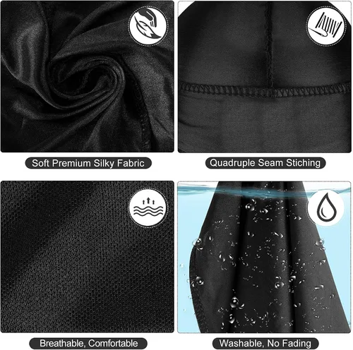 Miniatura 13 de Premium Durag Pack for Men, Silky Doo Rag for 360 540 720 Waves