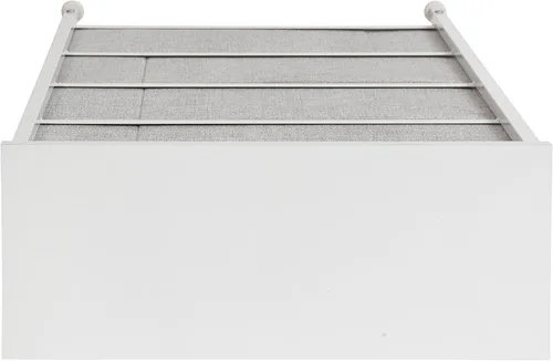 Miniatura 8 de Flash Furniture Harris - Cómoda de 4 cajones con marco de hierro fundido blanco con parte superior de madera delgada con cajones de tela gris claro
