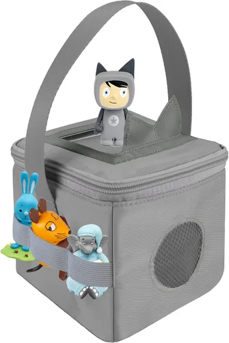 Annmore Bolsa de almacenamiento para caja y figuras Tonies, con funda para orejas Tonies, estuche de transporte para Toniebox y personajes, gris