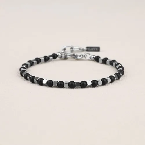 Miniatura 4 de GAVU Pulsera de cuentas de cristal con cierre de acero inoxidable para hombre