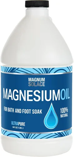 Aceite de magnesio puro, tamaño a granel, 64 onzas, para uso con copos de baño de magnesio para remojar o rellenar el espray de aceite de magnesio