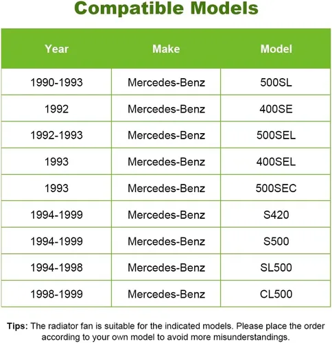 Miniatura 4 de SCITOO 1192000022 Embrague de ventilador de radiador eléctrico apto para 1992 para Mercedes-Benz para 400SE 1993 para Mercedes-Benz para 400SEL 1993