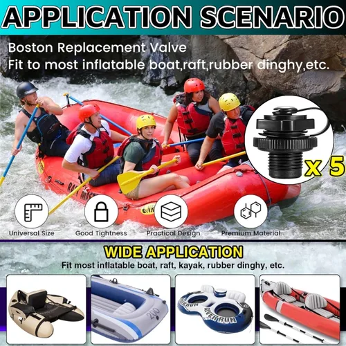 Miniatura 4 de Tapón inflable para kayaks, 5 unidades, 0.787 in de diámetro roscado, piezas de repuesto para botes inflables Intex Boat Intex, accesorios de barco