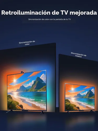 Miniatura 4 de KANTUTOE - Retroiluminación LED para TV con cámara, luces LED de 13.7 pies para televisores de 45-65 pulgadas y monitores de PC, luces de TV