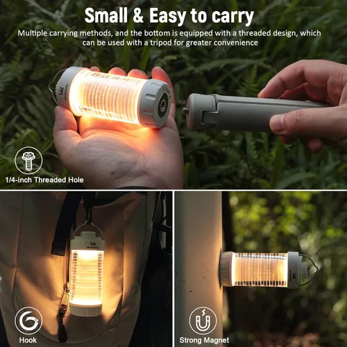 Miniatura 4 de Wurkkos CL01 Linterna de camping recargable, 550LM impermeable tienda de campaña con base magnética, hasta 300 horas de funcionamiento, linterna